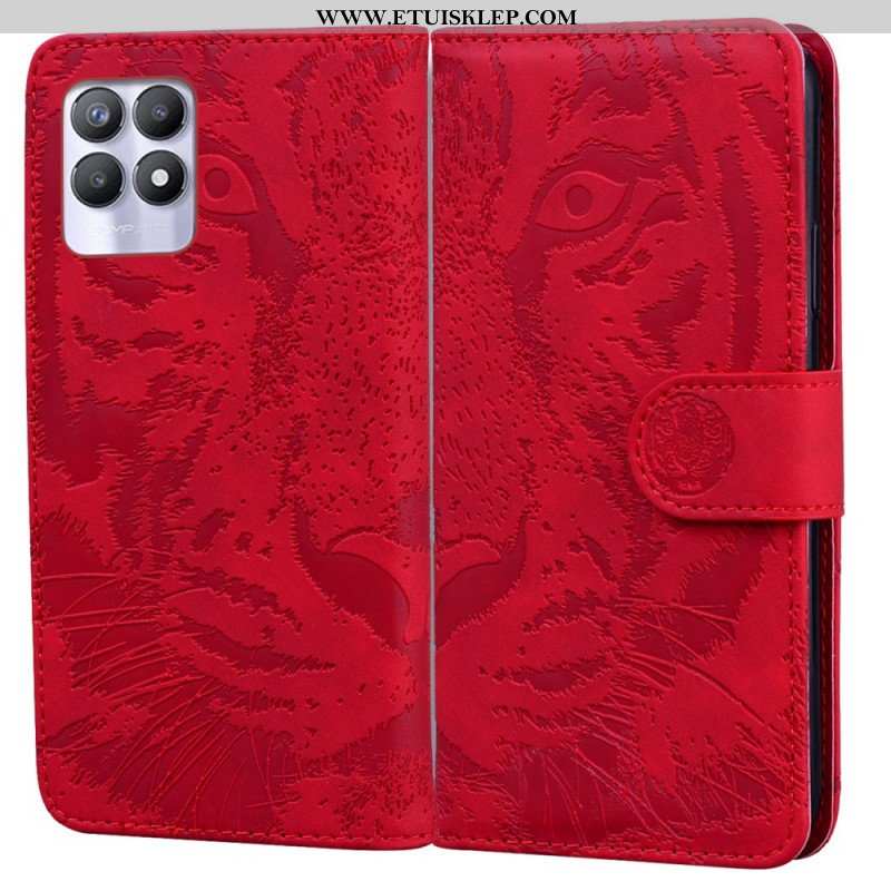 Etui Folio do Realme 8i Nadruk Twarzy Tygrysa